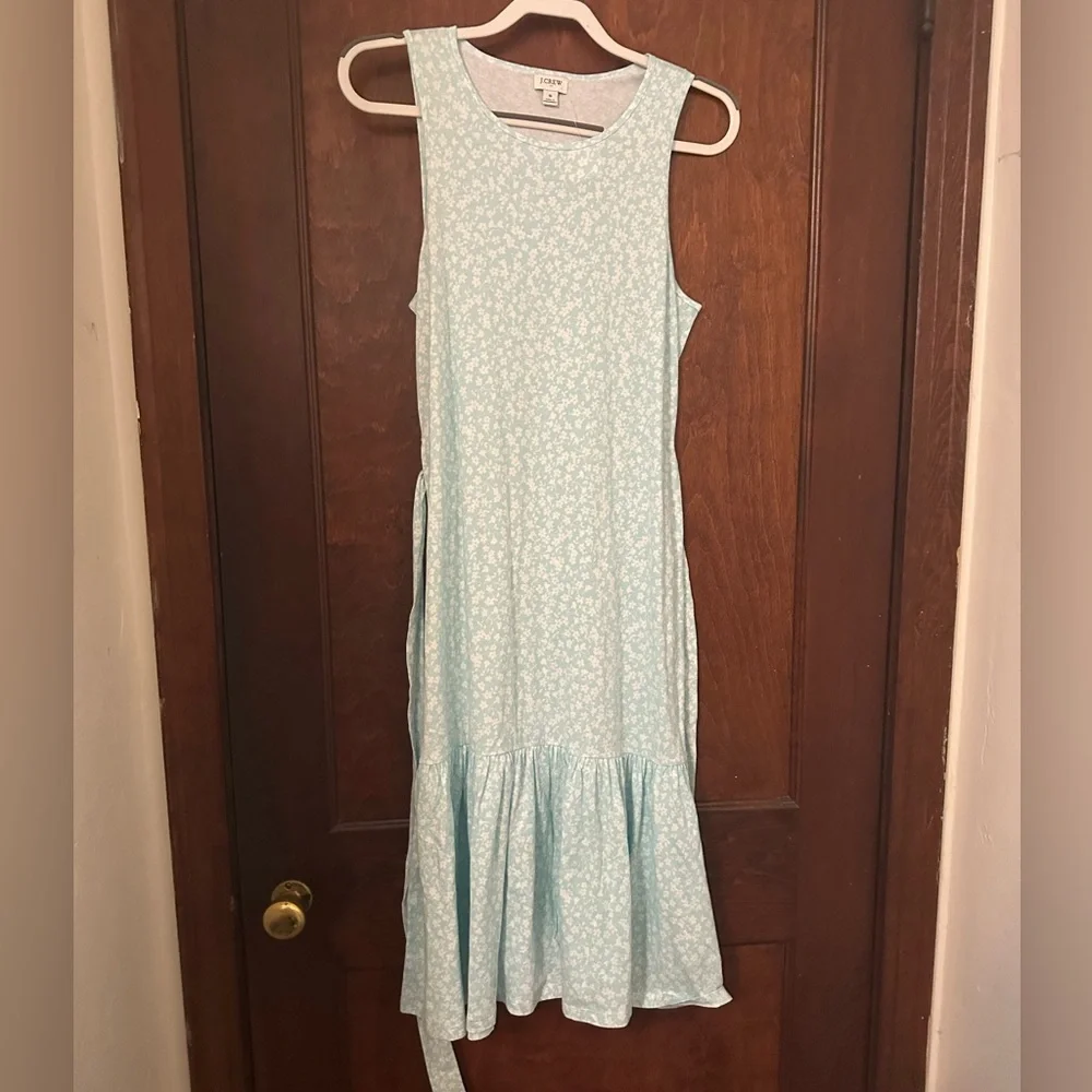 NWT J. Crew Floral Print Knit Tie Waist Midi Dress Size S